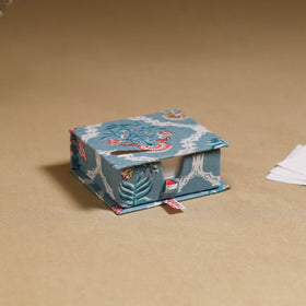 Blue - handcrafted printed card holder with slips 24