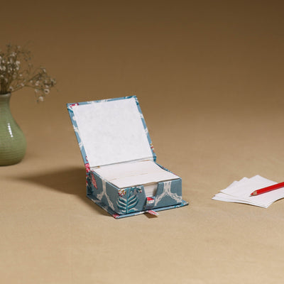 Blue - handcrafted printed card holder with slips 24