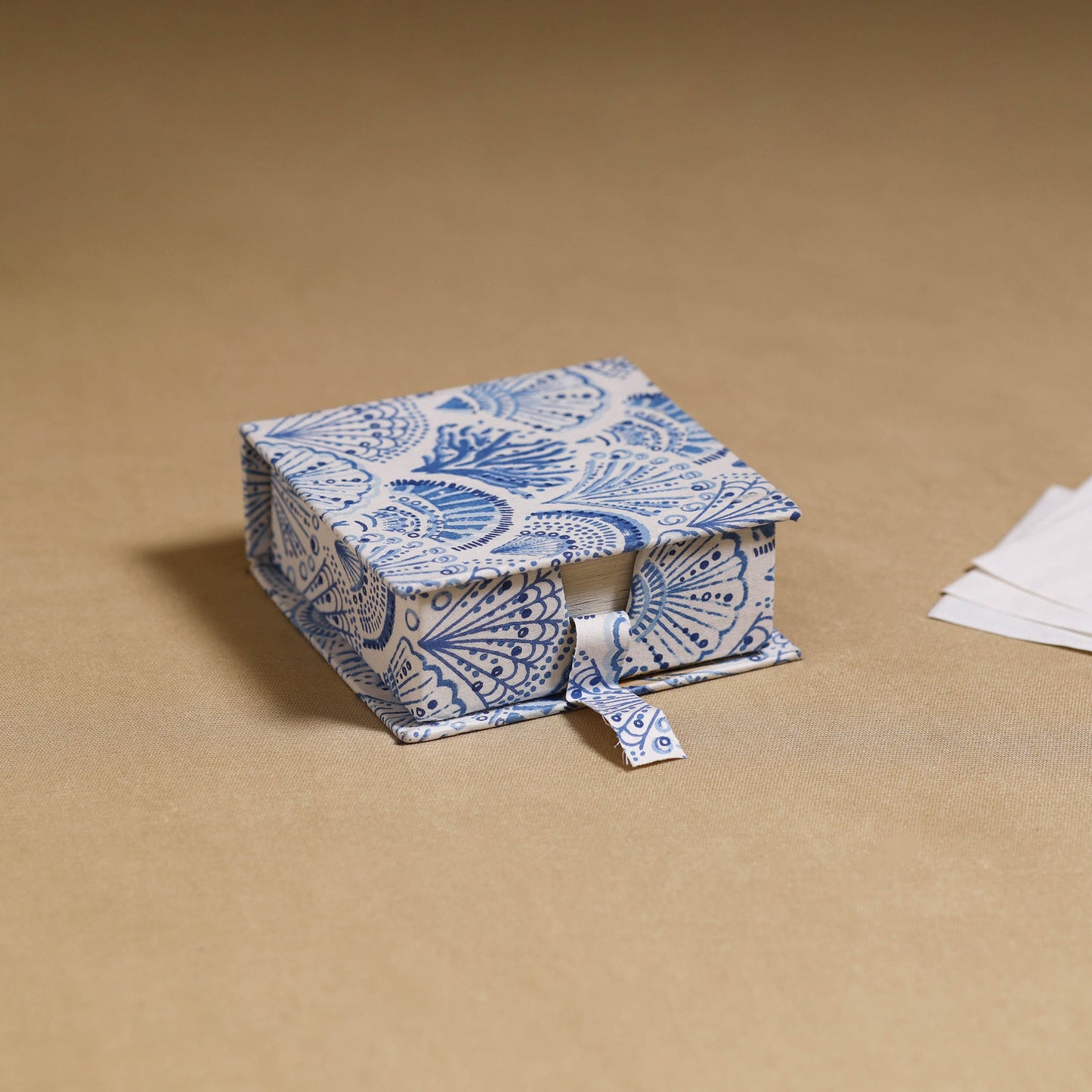 Blue - handcrafted printed card holder with slips 36