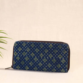 Blue Handcrafted Block Printed Fabric Clutch Wallet