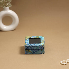 Handcrafted printed fabric ring/earring box 39