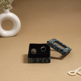 Handcrafted printed fabric ring/earring box 48