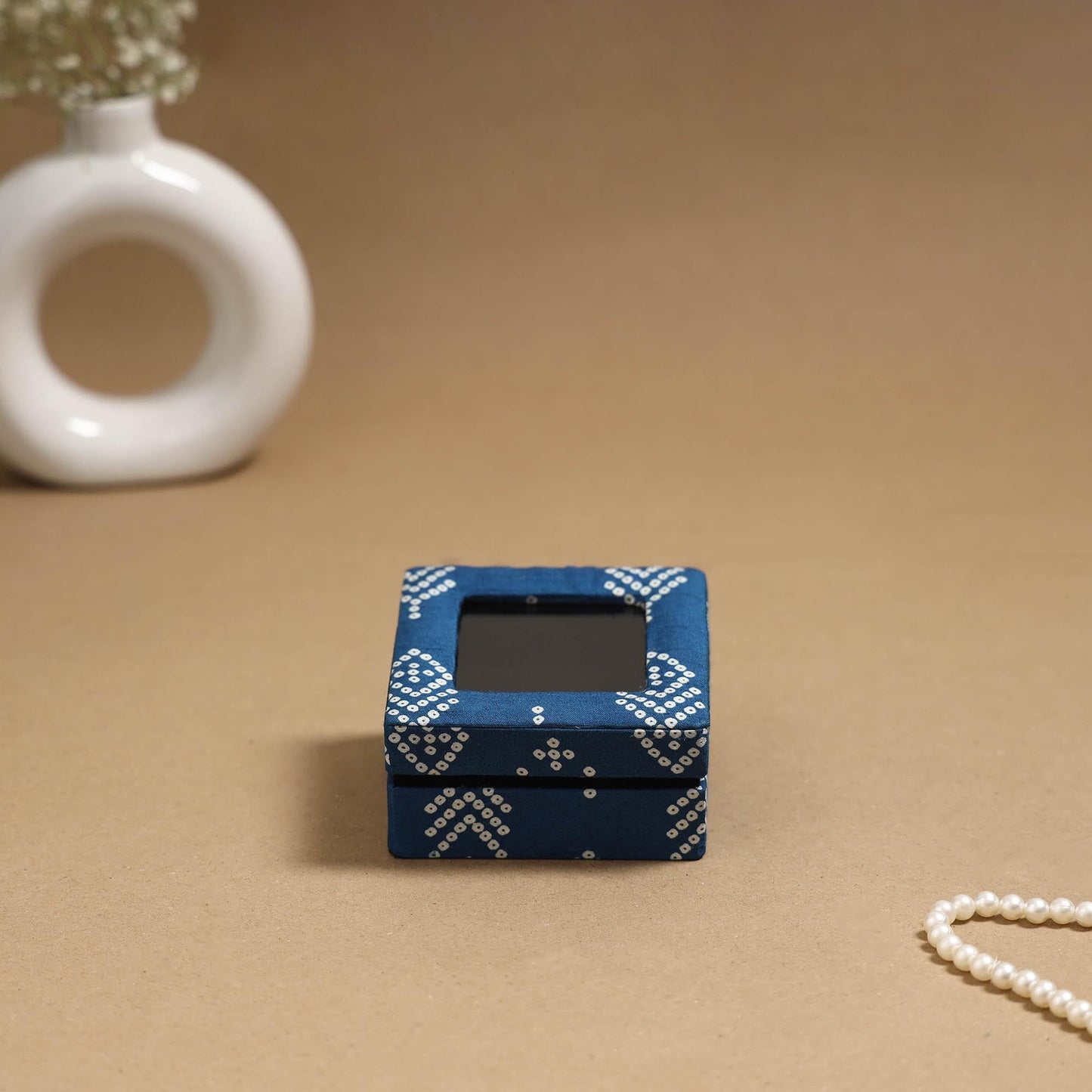 Handcrafted printed fabric ring/earring box 61