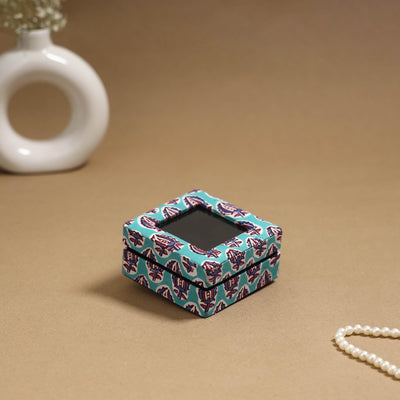 Handcrafted printed fabric ring/earring box 63