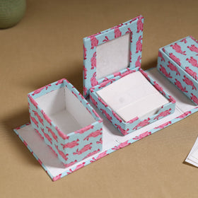 Blue - handcrafted printed organizer stationery kit 47