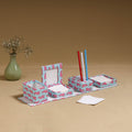 Blue - handcrafted printed organizer stationery kit 47