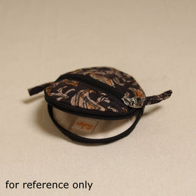 Blue - handcrafted quilted ajrakh block printed fabric coin