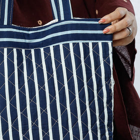 Blue - Handcrafted Quilted Bagru Block Printed Shoulder Bag