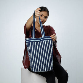 Blue - Handcrafted Quilted Bagru Block Printed Shoulder Bag