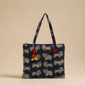  Blue Handcrafted Quilted Cotton Hand Bag
