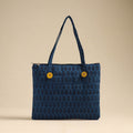  Blue Handcrafted Quilted Cotton Hand Bag