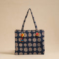  Blue Handcrafted Quilted Cotton Hand Bag