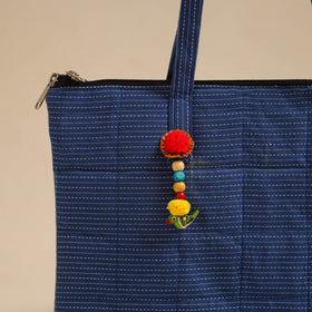 Blue Handcrafted Quilted Cotton Hand Bag
