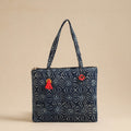  Blue Handcrafted Quilted Cotton Hand Bag