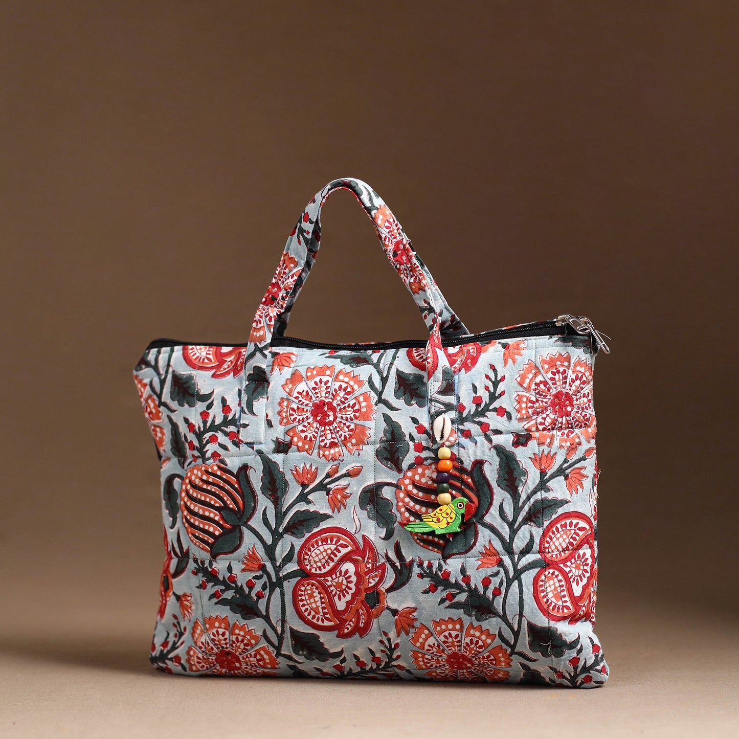 Blue Handcrafted Quilted Cotton Hand Bag 52