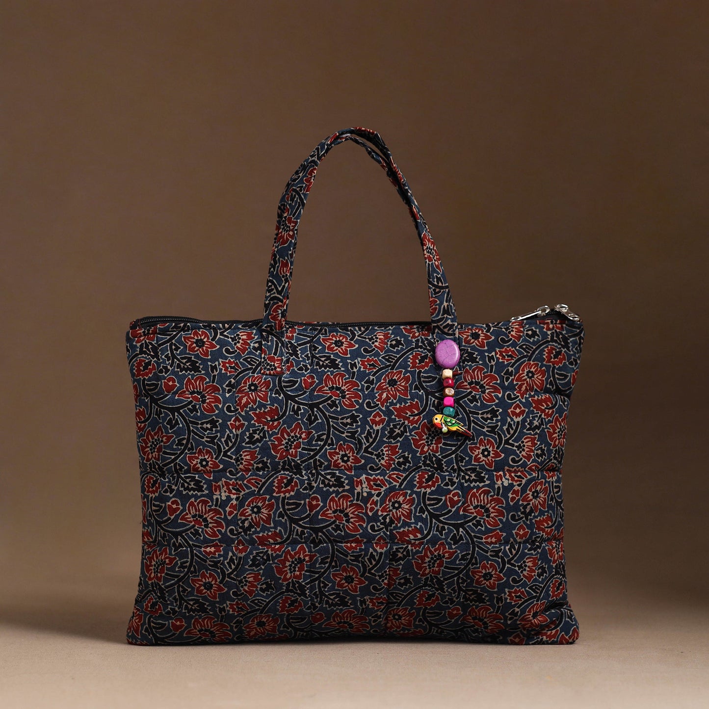 Blue Handcrafted Quilted Cotton Hand Bag 65