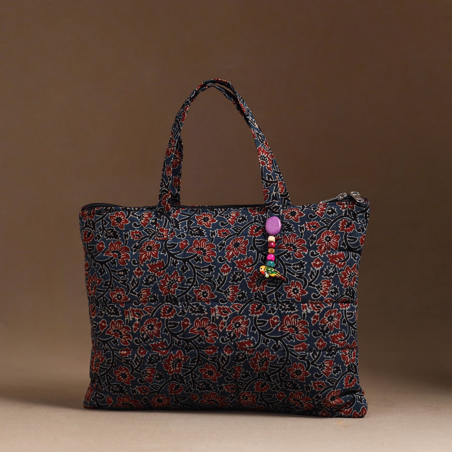 Blue Handcrafted Quilted Cotton Hand Bag 65