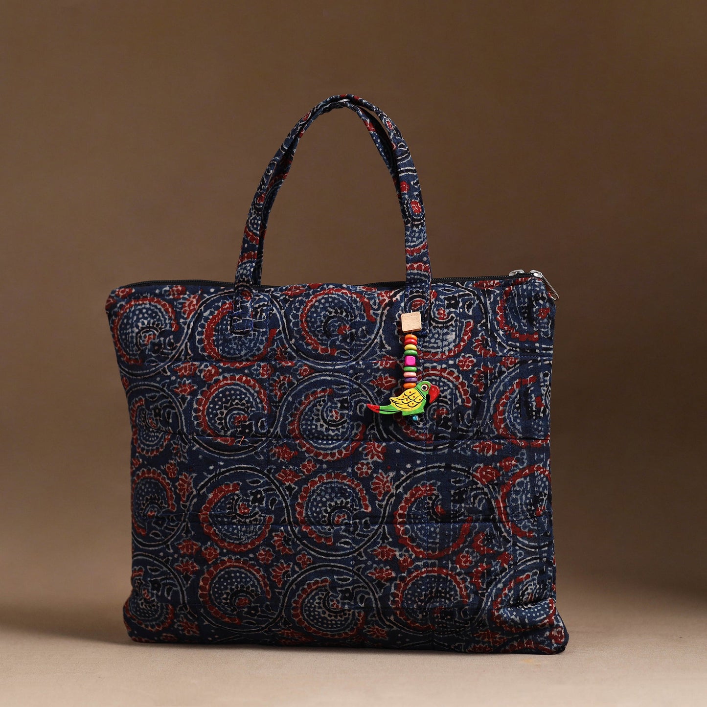 Blue Handcrafted Quilted Cotton Hand Bag 71