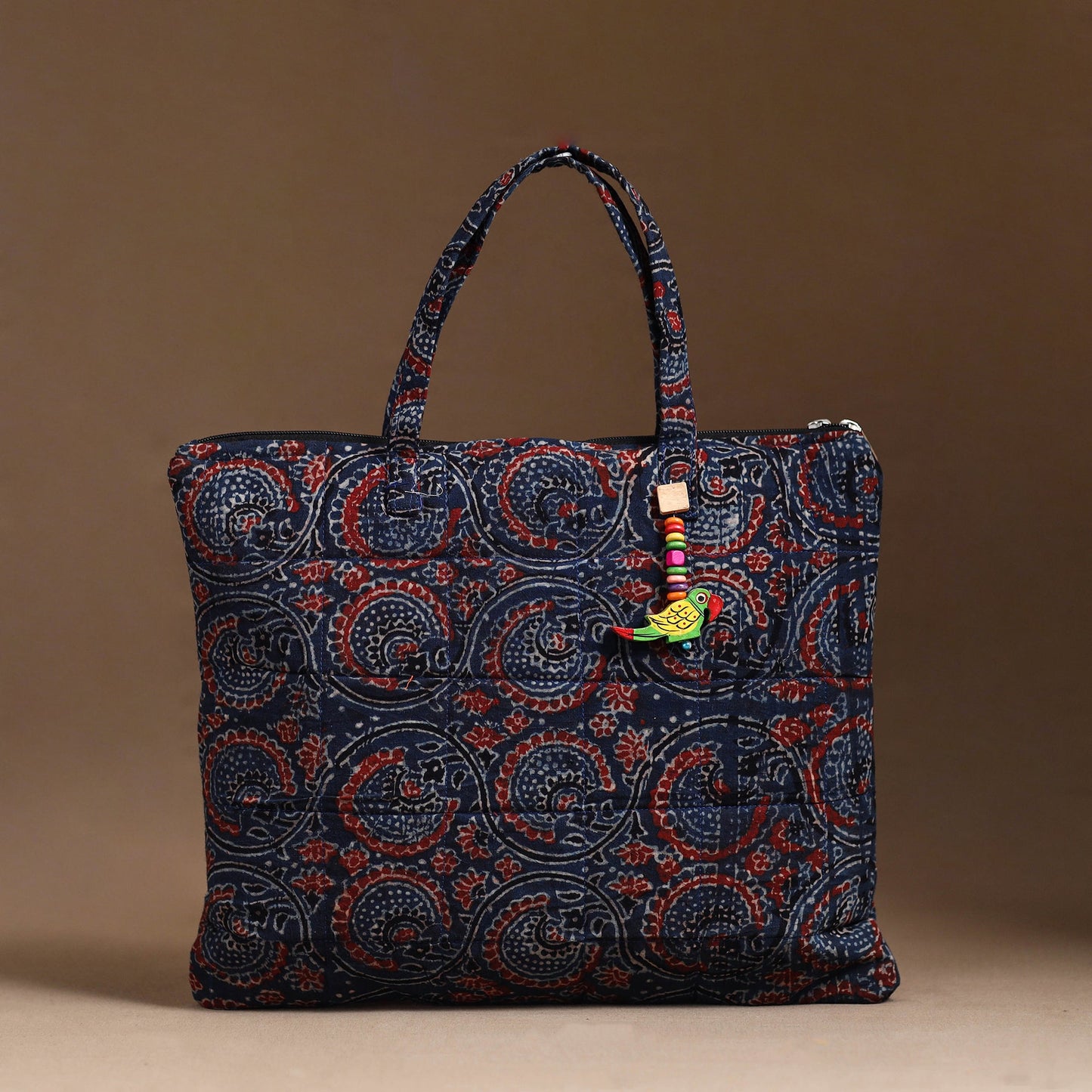 Blue Handcrafted Quilted Cotton Hand Bag 71