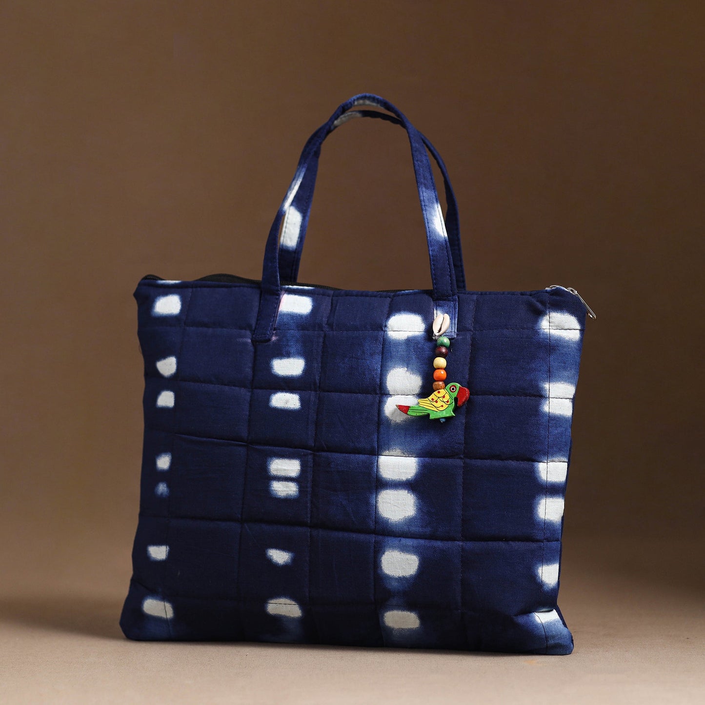 Blue Handcrafted Quilted Cotton Hand Bag 76