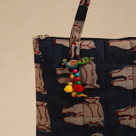  Blue Handcrafted Quilted Cotton Hand Bag