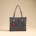 Blue Handcrafted Quilted Cotton Handbag