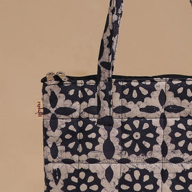 Blue - handcrafted quilted cotton handbag 04