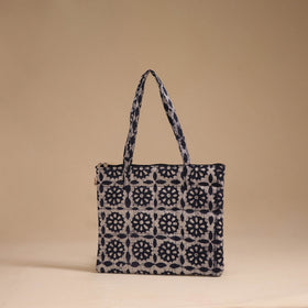 Blue - handcrafted quilted cotton handbag 04