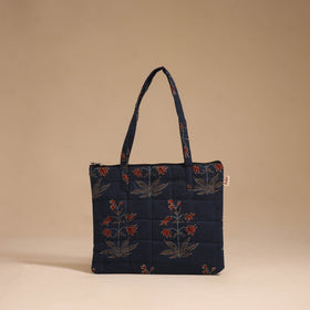 Blue - handcrafted quilted cotton handbag 21