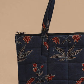 Blue - handcrafted quilted cotton handbag 21