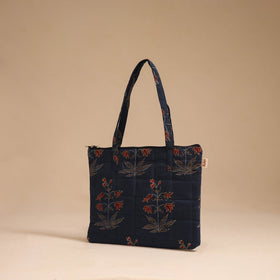 Blue - handcrafted quilted cotton handbag 21