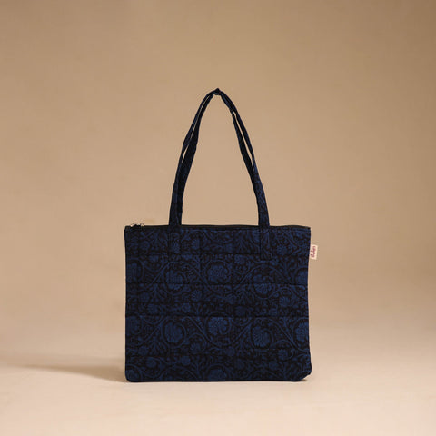 Blue - handcrafted quilted cotton handbag 22