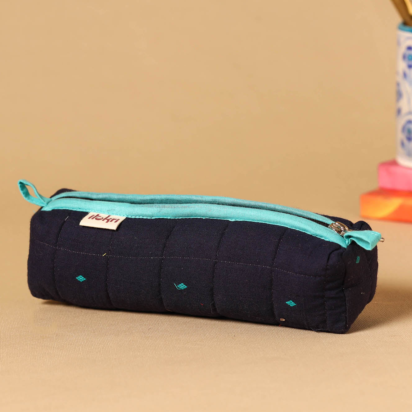 Handcrafted quilted pencil pouch 09