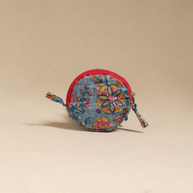 Blue - handcrafted quilted sanganeri block printed fabric