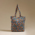 Handcrafted quilted sanganeri block printed fabric tote bag