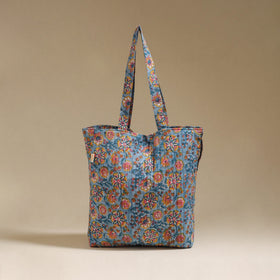 Handcrafted quilted sanganeri block printed fabric tote bag