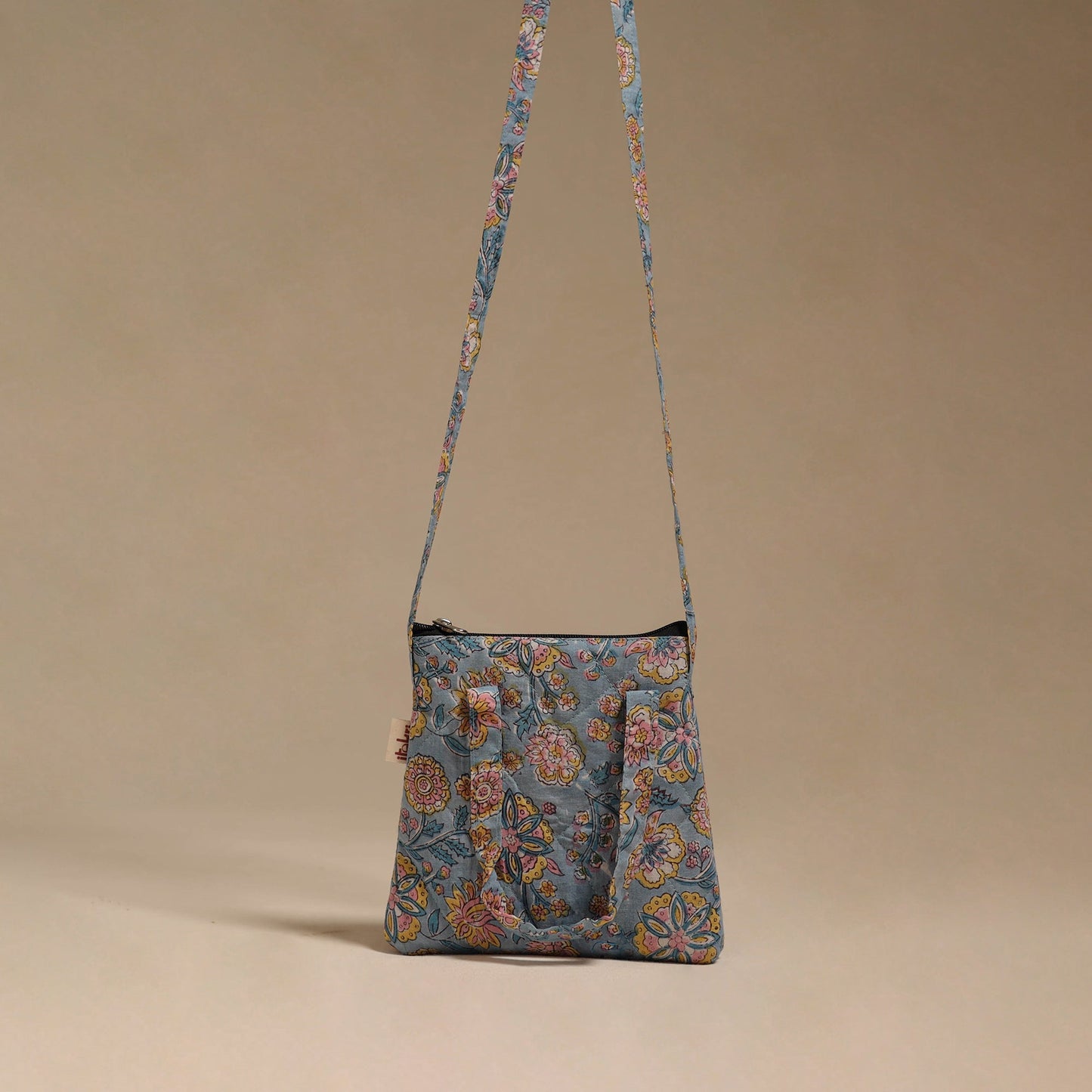 Handcrafted quilted sling bag 06