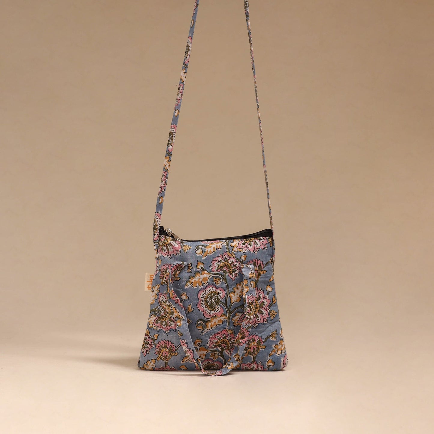 Handcrafted quilted sling bag 12