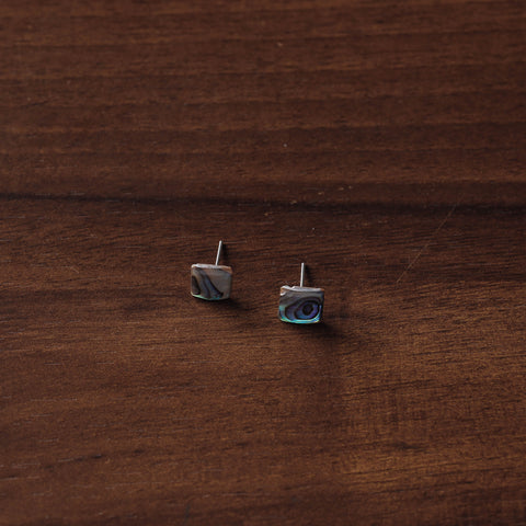 Blue Handcrafted Seashell Stud Earrings