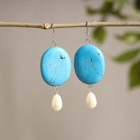 Blue - handcrafted stone earrings 14