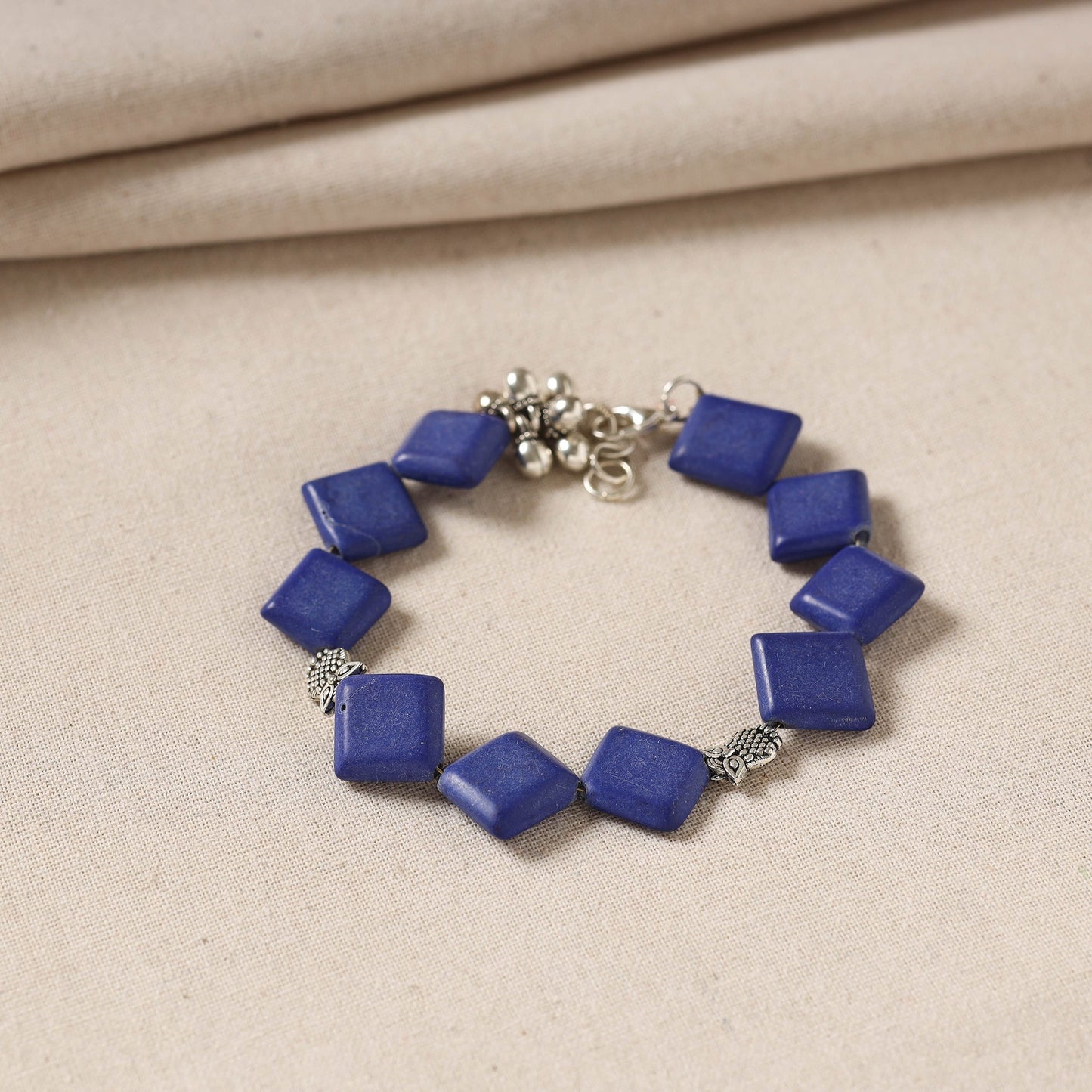 Buy Handmade German Silver Beaded Bracelet 
