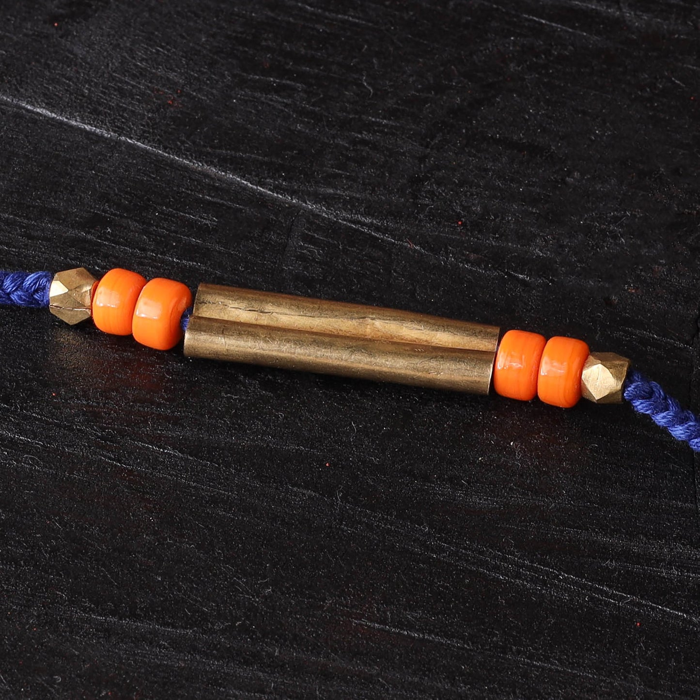 Handcrafted tribal dokra brass thread rakhi 21