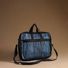  Blue Handcrafted Upcycled Woven Laptop Bag 