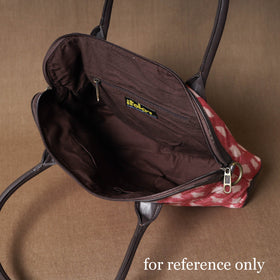 Blue Handcrafted Woven Ikat Shoulder Bag in Faux Leather