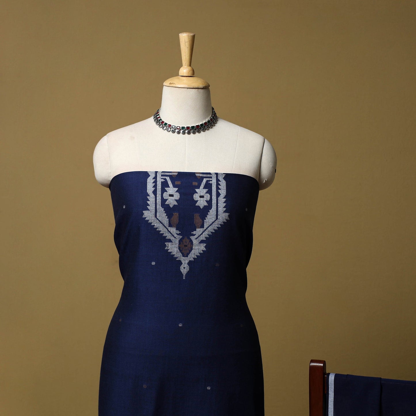 Handloom bengal jamdani cotton 2pc unstitched dress