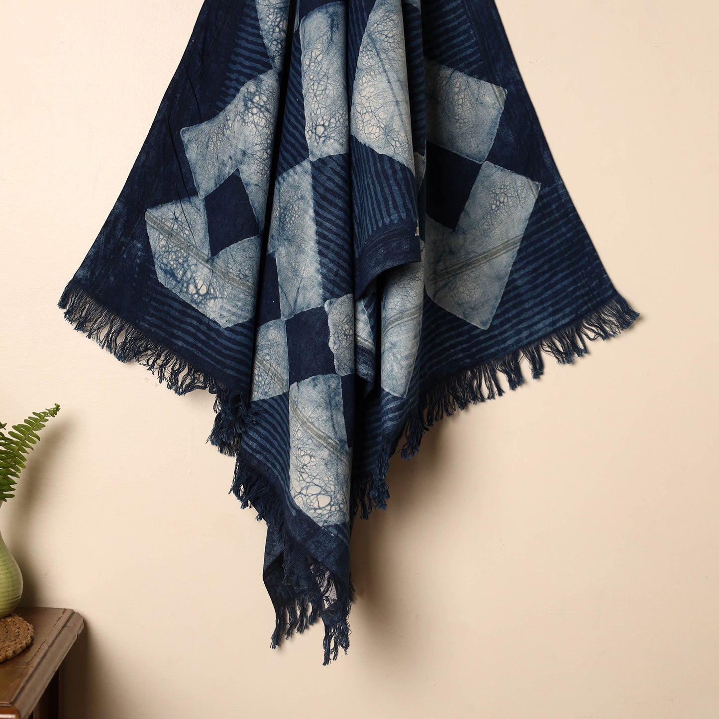 Blue - Handloom Block Printed Cotton Bindaas Towel 10