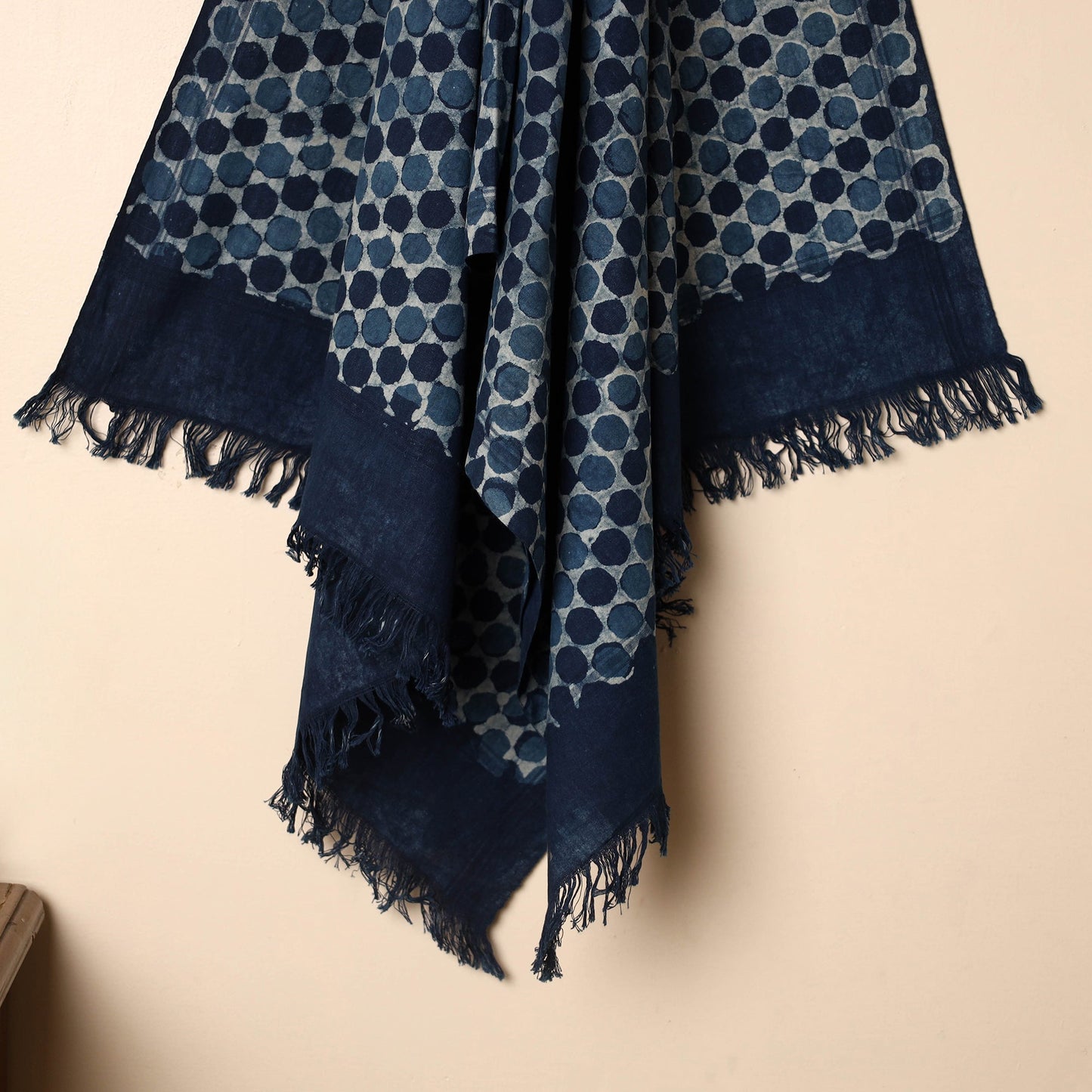 Blue - Handloom Block Printed Cotton Bindaas Towel 43