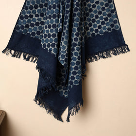 Blue - Handloom Block Printed Cotton Bindaas Towel 43