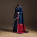 Blue - handloom buti maheshwari saree with zari border 35