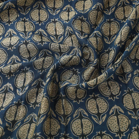 Blue - handloom chanderi silk natural dyed fabric 05